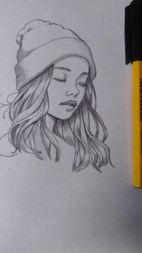 AI Video from prompt: Animate this pencil sketch with a calm winter at