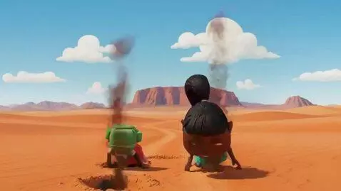 AI Video from prompt: The three black girls start burrowing down headf