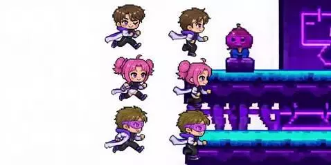 AI Video from prompt: Animate characters running through an 8-bit worl