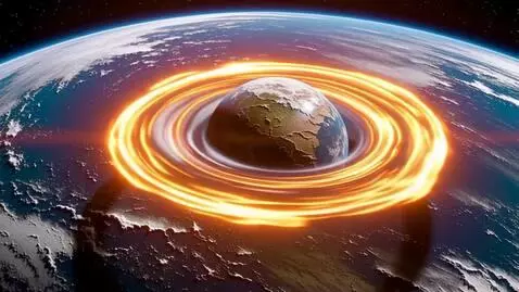 AI Video from prompt: the shock wave from a nuclear explosion bends ar