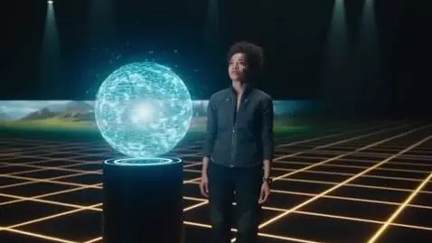 AI Video from prompt: Future AI creates reality like the holodeck on S