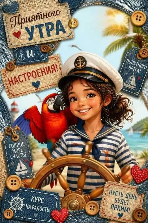 AI Video from prompt: A Girl is turning the ship's wheel and smiling, 