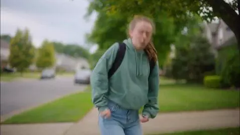 AI Video from prompt: A teenage skinny white girl farting