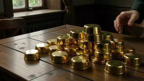AI Video from prompt: There are a lot of gold bars on the table, but n