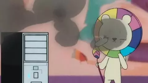 AI Video from prompt: Yume lion just to laugh bomb explosion computer 