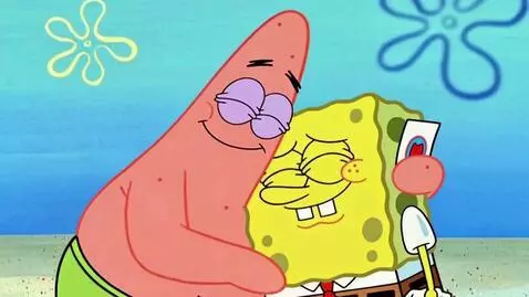AI Video from prompt: Patrick flips off on Spongebob spongebob says " 