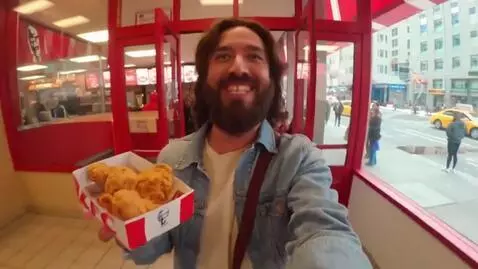 AI Video from prompt: A funny fictional vlog-style video of Jesus as a