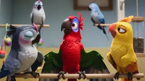 AI Video from prompt: “A funny 45‑second video of three parrots joking