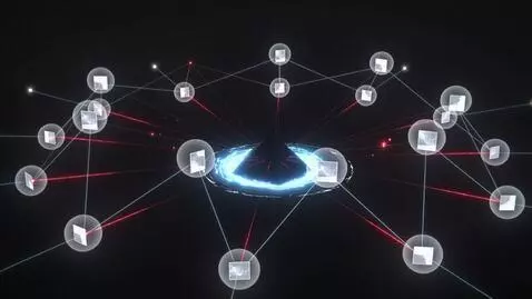 AI Video from prompt: Abstract minimalism. Black space, thin luminous 