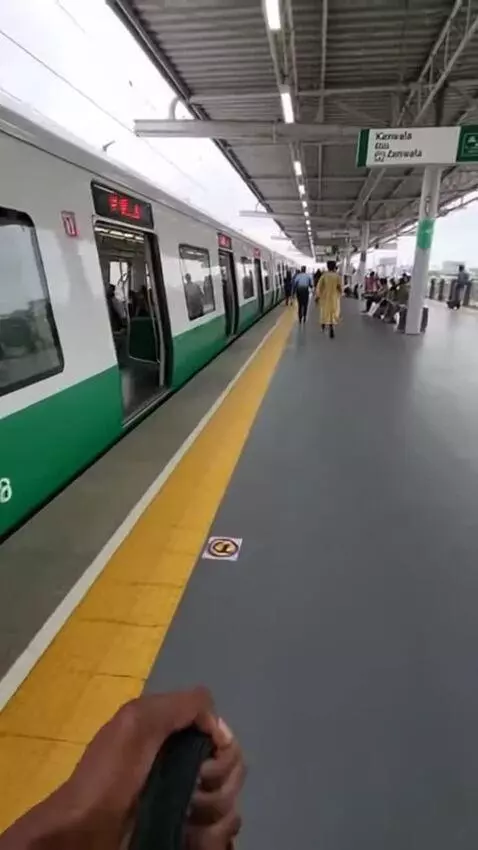 AI Video from prompt: In the first person. Walking along the platform 