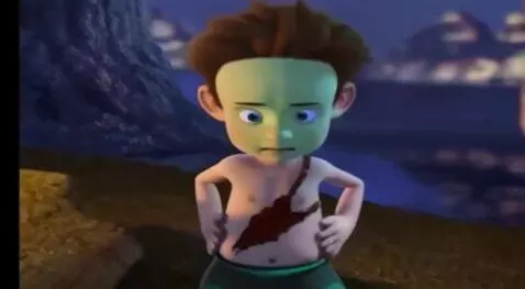 AI Video from prompt: The boy rubs and massages his beautiful belly in