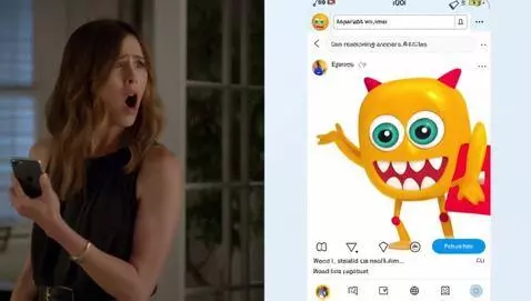AI Video from prompt: split screen: left — woman looking at her phone 