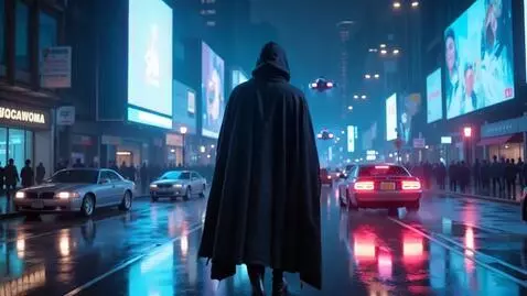 AI Video from prompt: A lone warrior wearing a long black cloak walks 