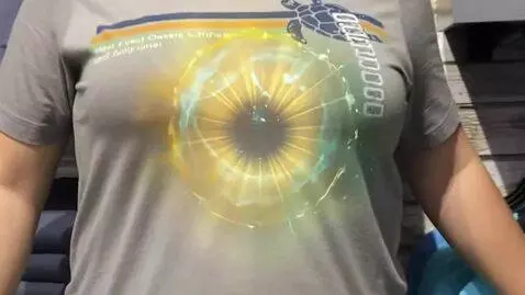 AI Video from prompt: suddenly her chest expands to an enormous size,