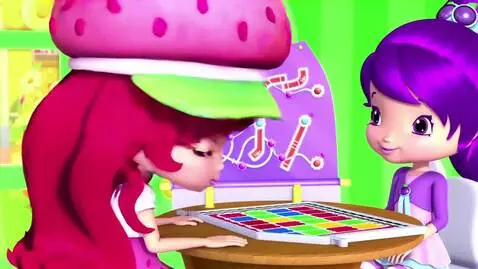AI Video from prompt: Strawberry Shortcake and Cherry Jam are playing 