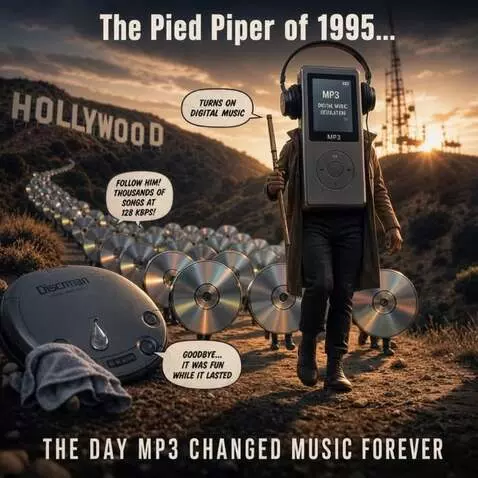 AI Video from prompt: Hyperrealistic natural scene of an MP3 player wa
