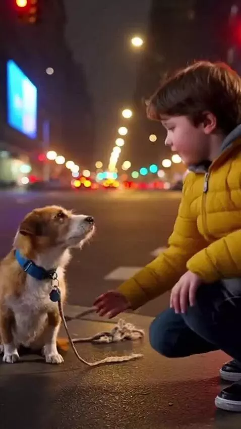 AI Video from prompt: Create a video of a dog seeking for help in a la