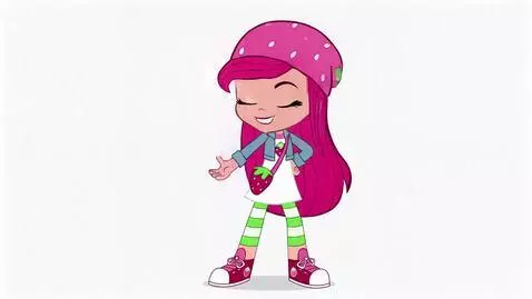 AI Video from prompt: Strawberry Shortcake says “Hi there, I'm Strawbe