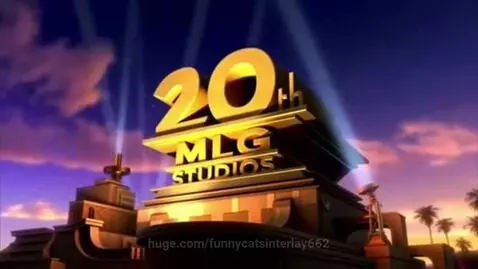 Parody of 20th Century Fox logo with '20th MLG STUDIOS' text exploding after being hit by a missile.