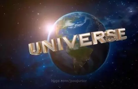 Animated Earth rotating with 'UNIVERSE' text and a sun flare, accompanied by a tribal sound effect.