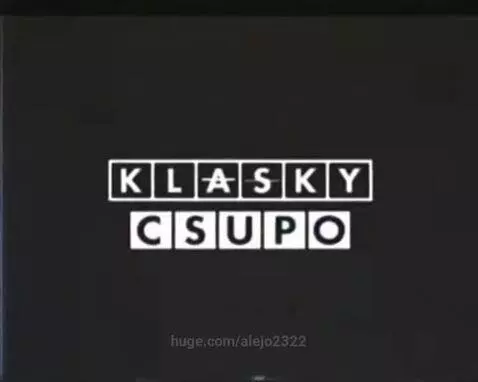 Klasky Csupo logo on a black screen with VHS static effect, text in white blocky font.