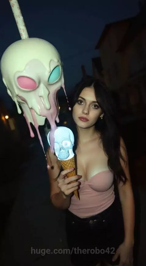Floating Ice Cream Girl (raw) by therobo42