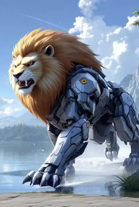 Tactical Android Lion on the Prowl by hoopsog