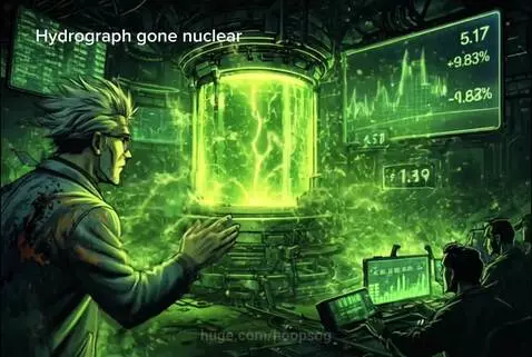 Scientist in a futuristic lab with wild hair and glasses, gesturing urgently at glowing green energy emanating from a containment unit.