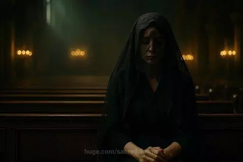 "Grief wears a veil, but faith sits beside it in silence." by sacredclowns