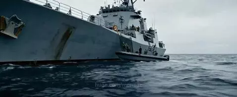 Navy personnel leaving a ship by monagz