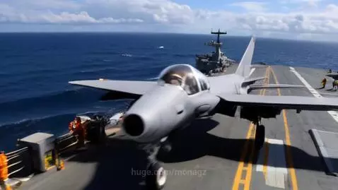 Landing aircraft carrier by monagz
