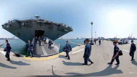 Crew leaving Aircraft Carrier by monagz