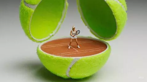 Tennis ball cracks open by monagz