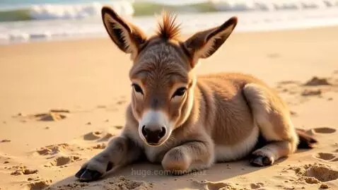 Donkey on beach by monagz