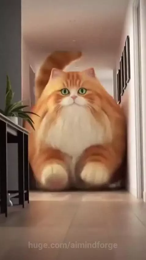 Fluffy and fatty cat by aimindforge