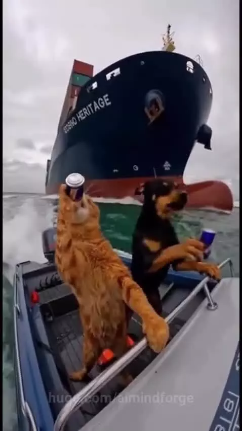 speeding with big cargo ship by aimindforge