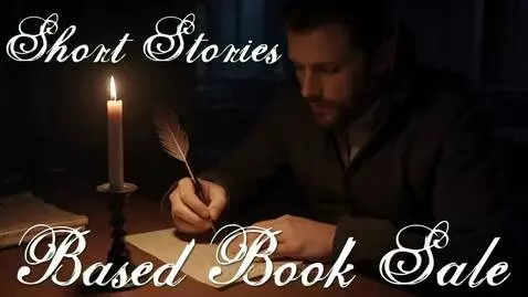 Collage of diverse short story book covers with animated backgrounds, promoting a book sale.