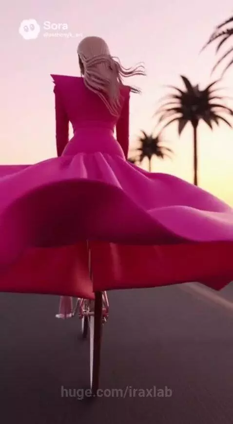 She is claymation and falls off the bike by iraxlab