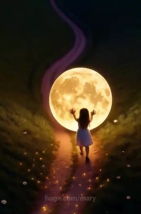 The moon in the hands by mary