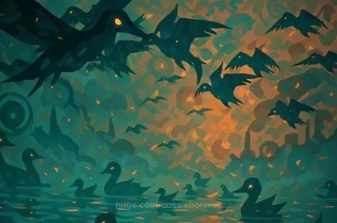 “Duck and cover  this flock’s got Arcane power.” The dark si... by aussieboomer