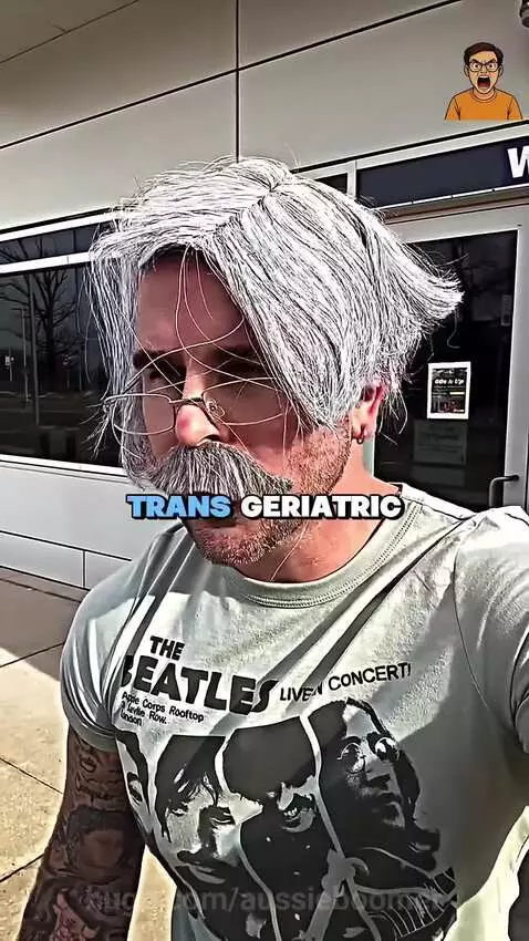 Man in disguise with fake mustache and wig attempts to enter a speed dating event, arguing with organizer.