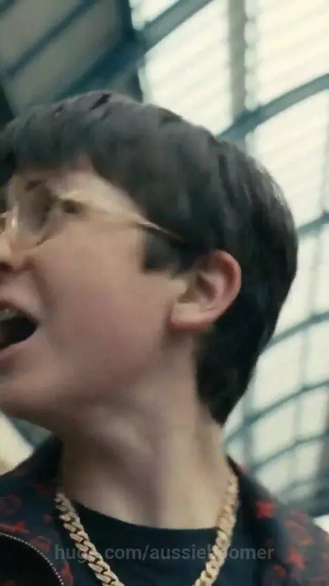 Harry Potter character in luxury fashion at Dripwarts, a parody of Hogwarts.