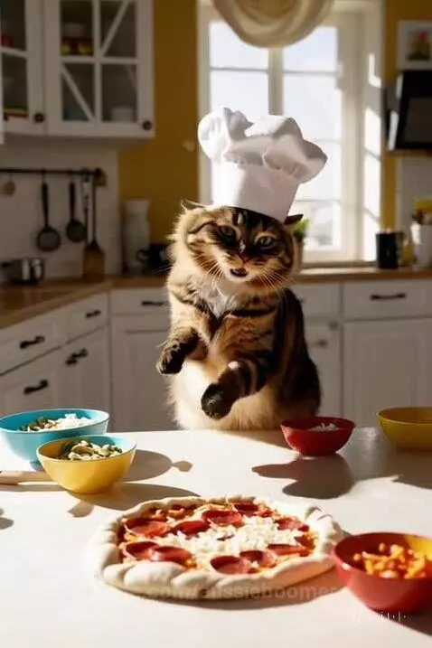 Singing Cat Pizza Chef by aussieboomer