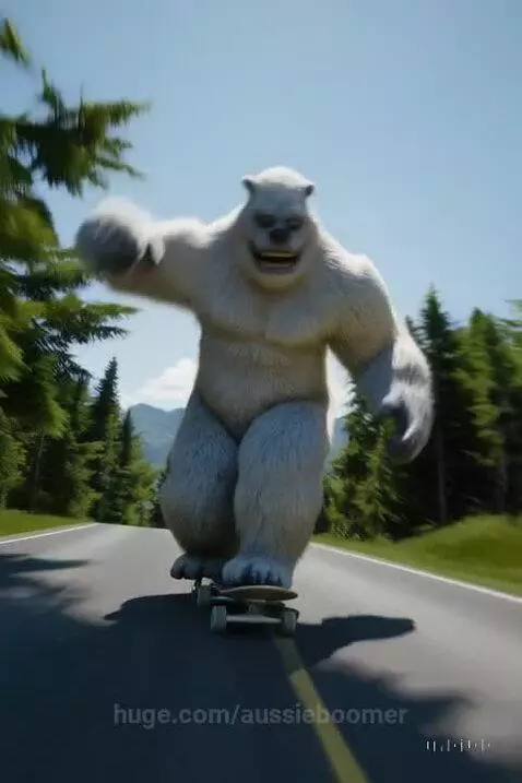 Yeti Fun : No brakes, no fear, just fur and gears! by aussieboomer