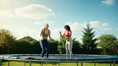 Women on trampoline outdoors version 3 : 3rd attempt by aussieboomer