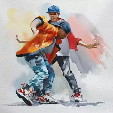 Break Dancing : 1st attempt with watercolour image to video by aussieboomer