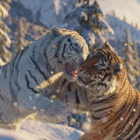 majestic snow tiger (white Bengal tiger with icy blue eyes a... by aussieboomer