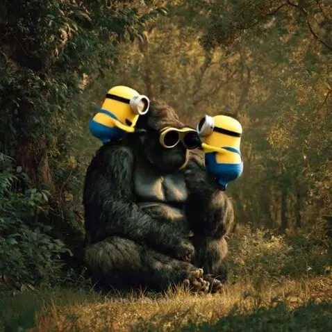 Even a gorilla ain’t safe from the mayhem when the minions g... by aussieboomer