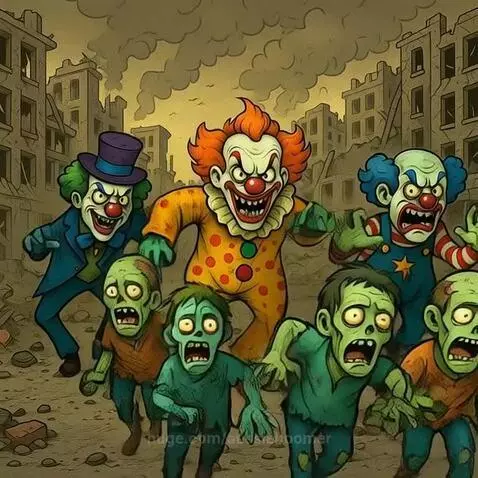 Even zombies are scared of clowns by aussieboomer