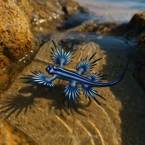 Blue Dragon sea slug, scientifically known as Glaucus atlant... by aussieboomer